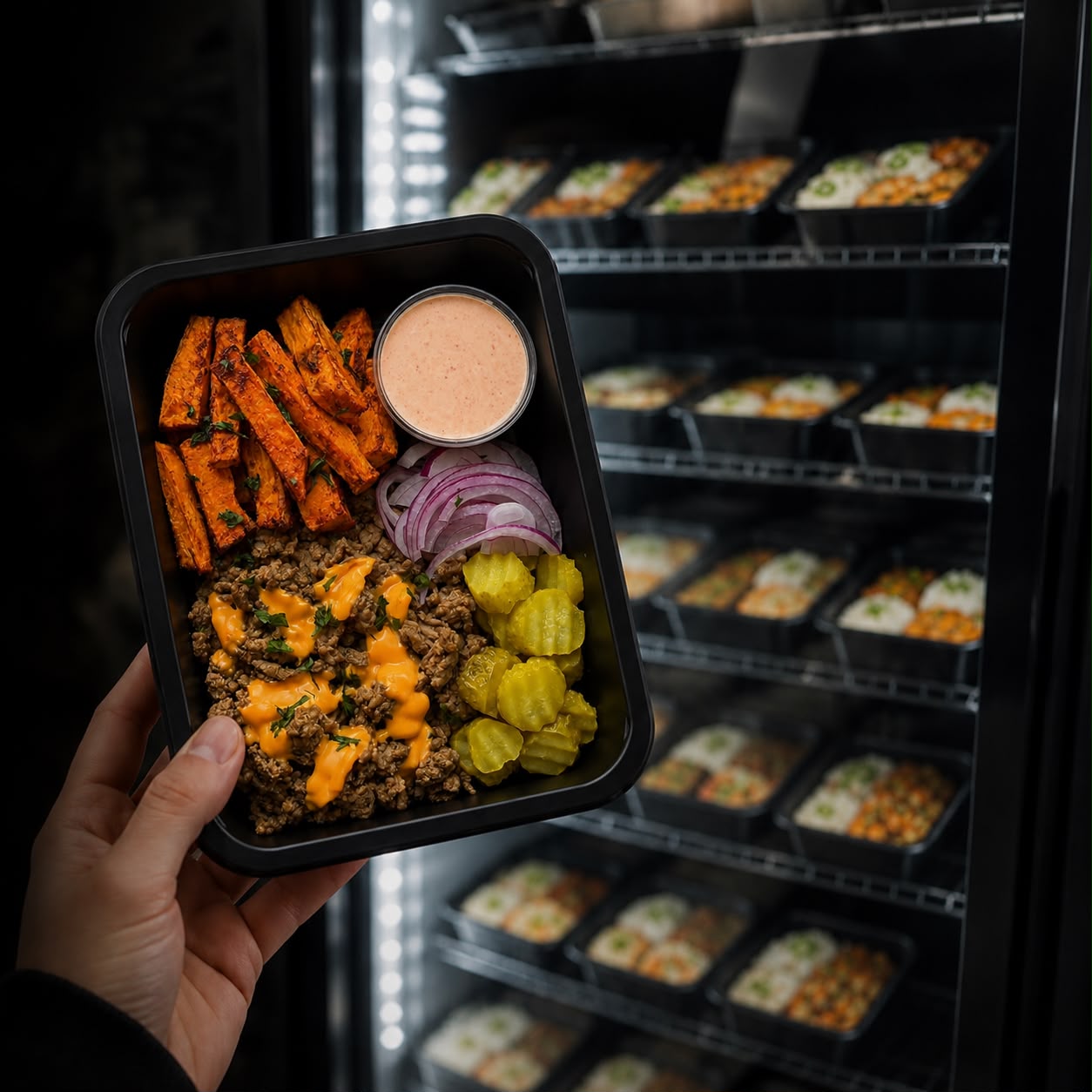 regret.less. Fridge mit frischen High-Protein-Mahlzeiten