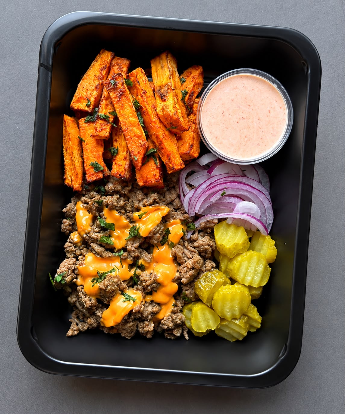 Burger Sweet Potato Bowl